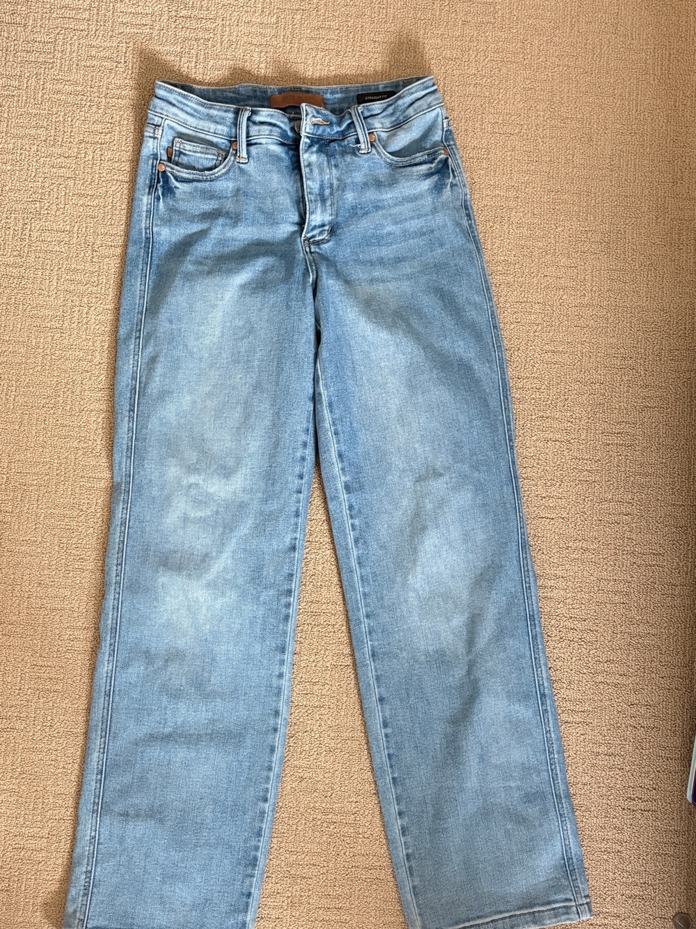 Light Wash Straight-Leg Jeans